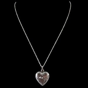 Dainty Pendant Necklace Heart Locket Mom 925 Sterling Silver